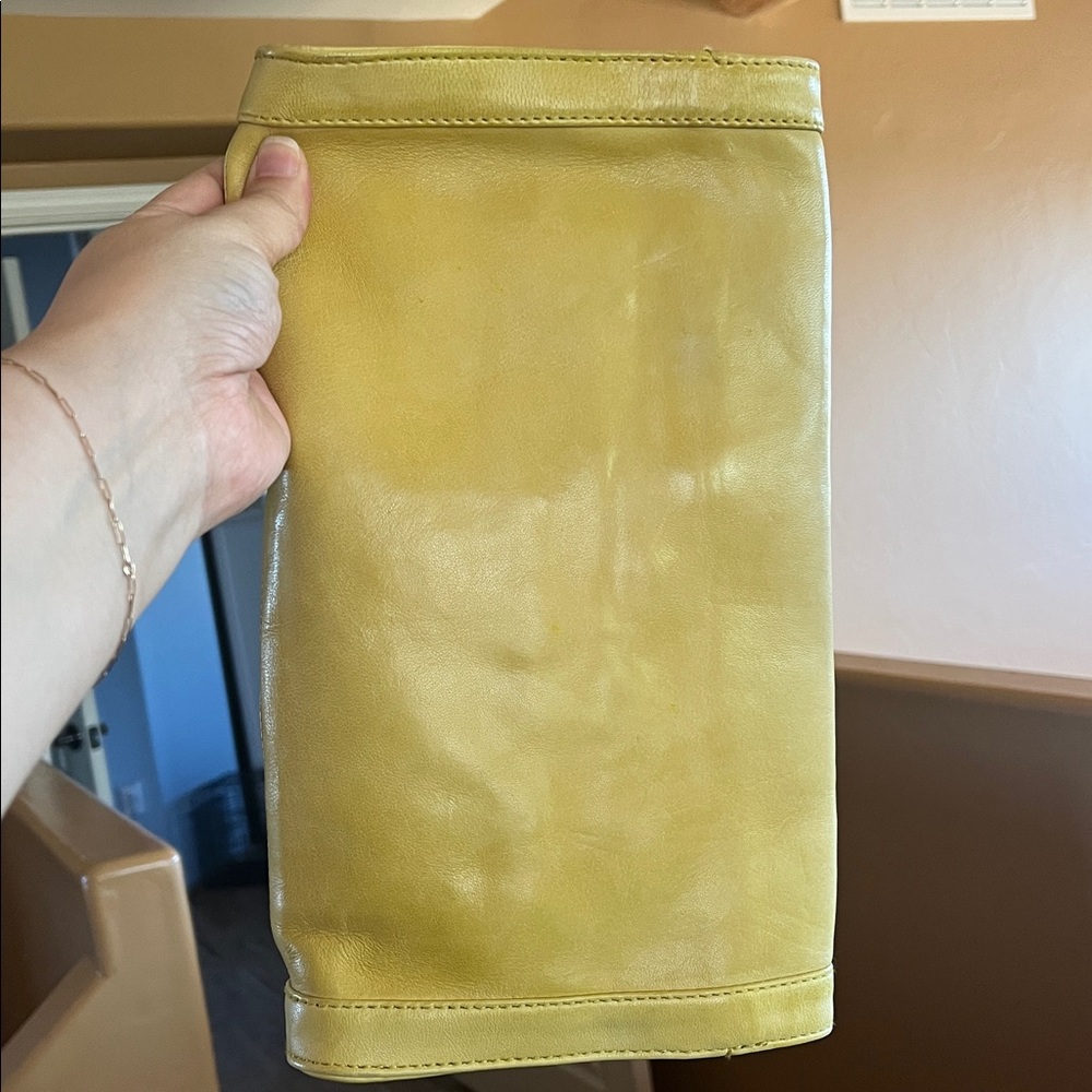 Anthropologie Pale Yellow leather Clutch - Picture 4 of 4